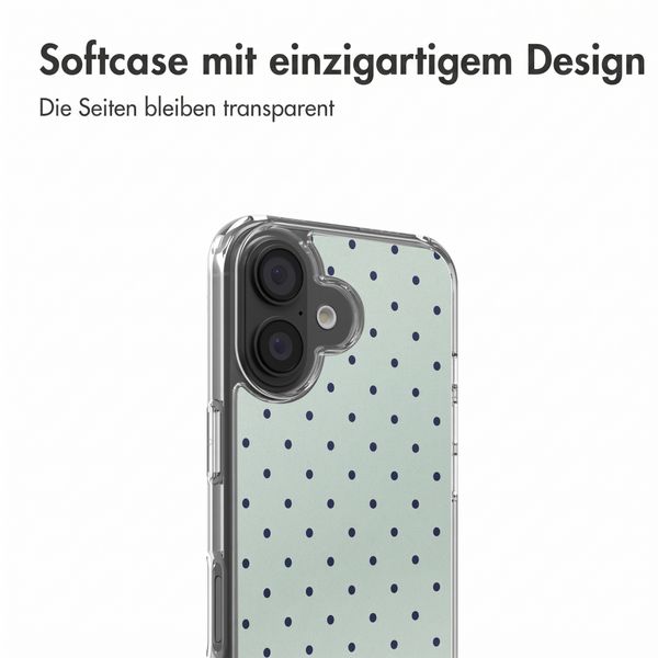 imoshion Design Hülle Apple iPhone 16 - Polka Dot Mintgroen