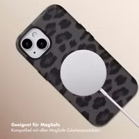 Selencia Sabi Backcover Leopardenmuster mit MagSafe Apple iPhone 15 - Midnight Black