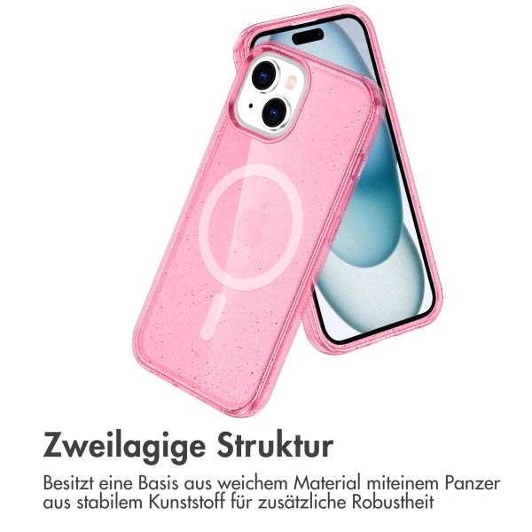 imoshion Sparkle Back Cover mit MagSafe für das iPhone 15 - Rosa