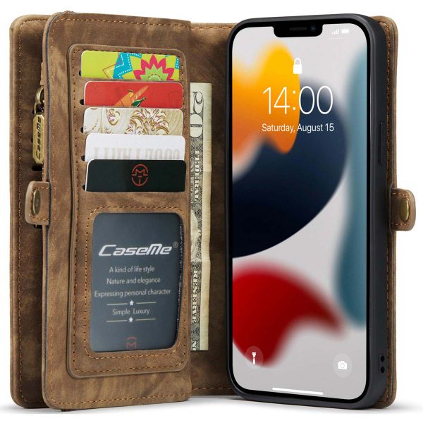 CaseMe Luxuriöse 2-in-1-Portemonnaie-Klapphülle Leder iPhone 13 Pro