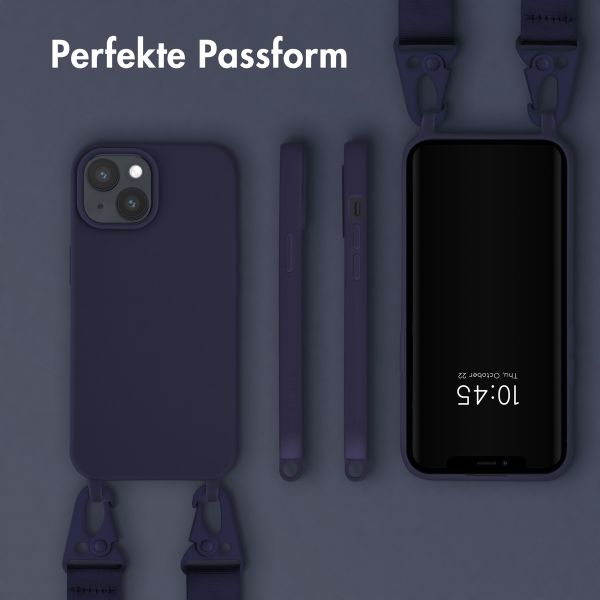 Selencia SilikonHülle mit abnehmbarem Band Apple iPhone 15 - Dunkelblau