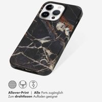 Selencia Aurora Fashion Back Case für das iPhone 14 Pro - ﻿Strapazierfähige Hülle - 100 % recycelt - Schwarzer Marmor