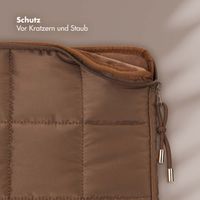 Selencia Puffy Laptop Hülle 15-16 Zoll - Laptop Sleeve - Mocha Brown