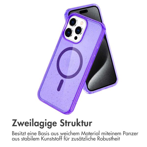 imoshion Sparkle Back Cover mit MagSafe Apple iPhone 15 Pro Max - Glitzer Violett