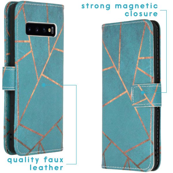 imoshion Design TPU Klapphülle Samsung Galaxy S10 - Blue Graphic