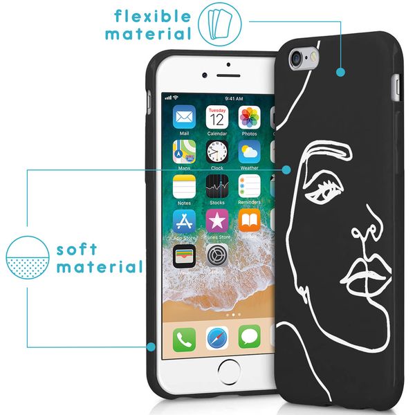 imoshion Design Hülle iPhone 6 / 6s - Abstraktes Gesicht - Weiß