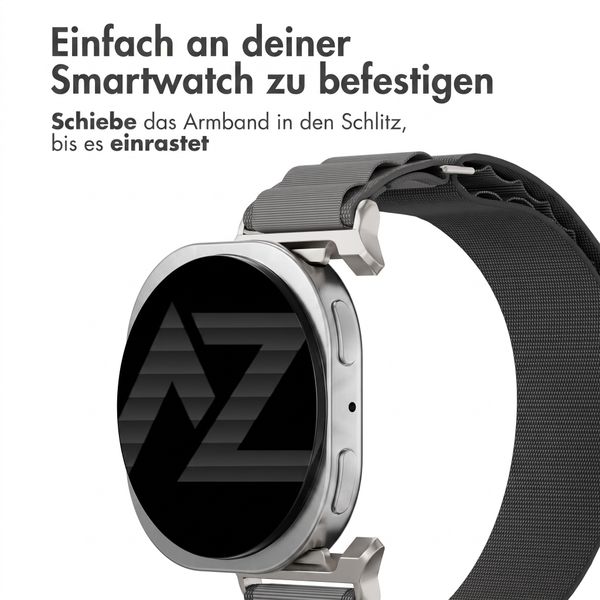 Accezz Nylon Alpine Armband für Samsung Galaxy Watch 9 (40/44mm) / Watch 8 (40/44mm) / Classic (46mm) - Dark Grey
