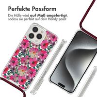 imoshion Design Hülle mit Band Apple iPhone 15 Pro - Flower Water