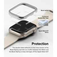 Ringke Bezel Styling für die Apple Watch Series 7 / 8 / 9 - 41 mm - Hairline Plain Silver