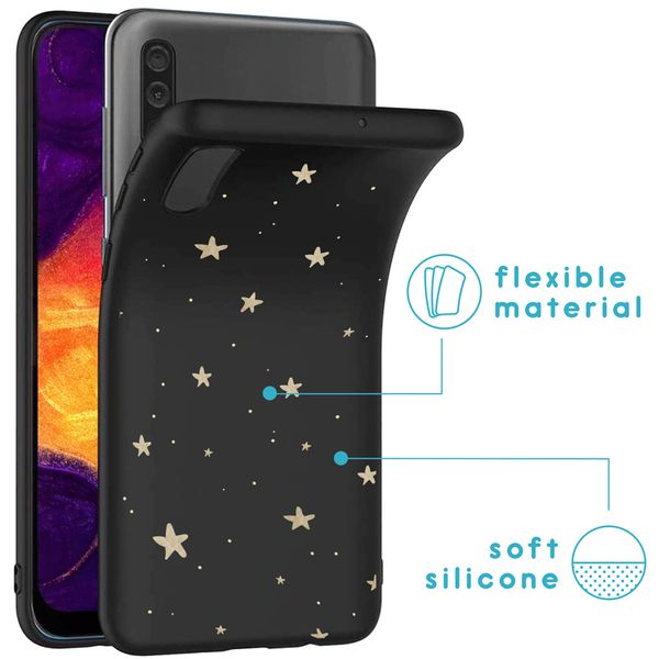 imoshion Design Hülle für das Samsung Galaxy A50 / A30s - Sterne / Schwarz