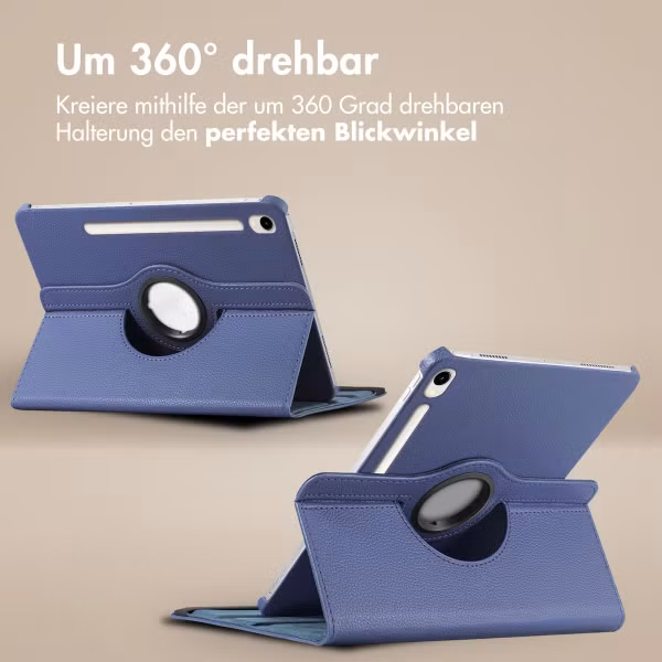 imoshion 360° drehbare Klapphülle Samsung Galaxy Tab S9 11.0 Zoll / Tab S10 FE / S9 FE 10.9 Zoll - Dunkelblau