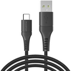 imoshion USB-C auf USB-Kabel für das Samsung Galaxy A14 (4G) - Geflochtenes Gewebe - 3 m - Schwarz