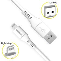 Accezz MFI-zertifiziertes Lightning- auf USB-Kabel - 1 m - Weiß