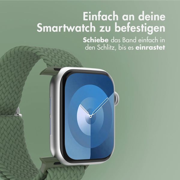 imoshion Gewebtes Nylonarmband für die Apple Watch Series 1 bis 9 / SE (38/40/41 mm) | Series 10 (42 mm) - Grün