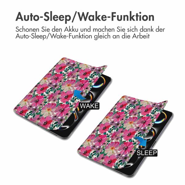 imoshion Design Trifold Klaphülle Apple iPad Pro 13 (2024) M4 - Floral Water Color