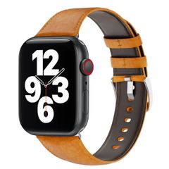 WiWu Vintage „Crazy Horse“ Lederarmband für die Apple Watch Series 1 bis 10 / SE / Ultra (2) (44/45/46/49 mm) - Hellbraun