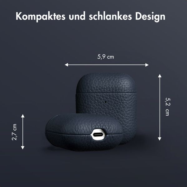 Accezz Echtes Leder Case Apple AirPods 1 / 2 - Dunkelblau