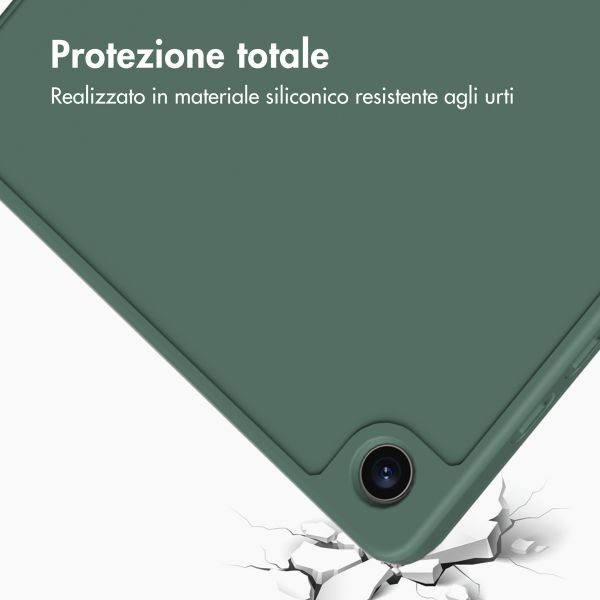 Accezz Smarte Klapphülle aus Silikon Samsung Galaxy Tab A9 8.7 Zoll - Dunkelgrün