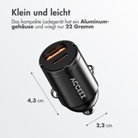 Accezz Autoladegerät | Schnellladegerät mit 2 Ports - USB-A 30 Watt + USB-C 65 Watt - Schwarz