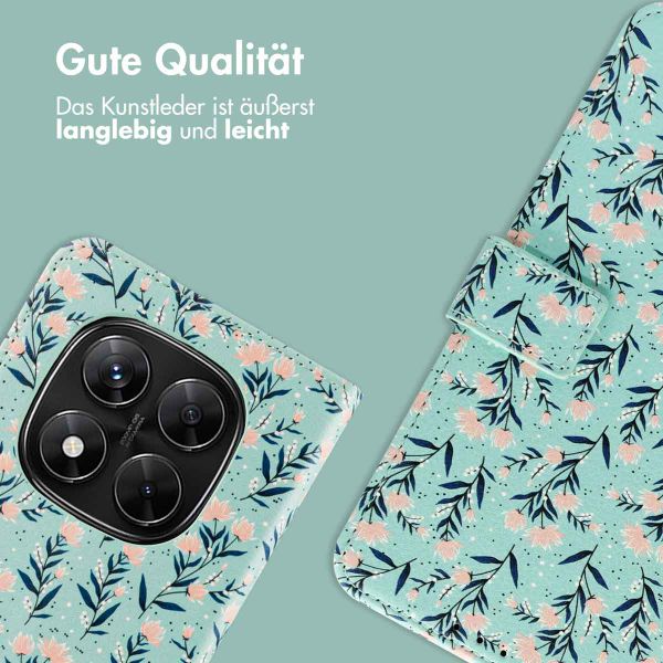 imoshion Design Klapphülle Xiaomi Redmi Note 14 Pro Plus (5G) - Blue Flowers