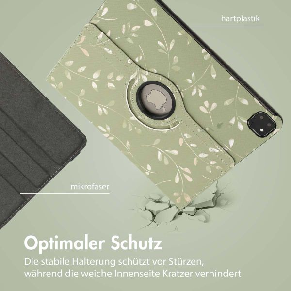 imoshion 360° drehbare Design Klapphülle Apple iPad Pro 13 (2025) M5 / (2024) M4 - Green Flowers