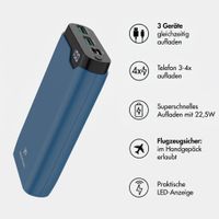 imoshion Powerbank 20.000 mAh - 22,5W Schnellladegerät - USB-C / USB-A - Blau