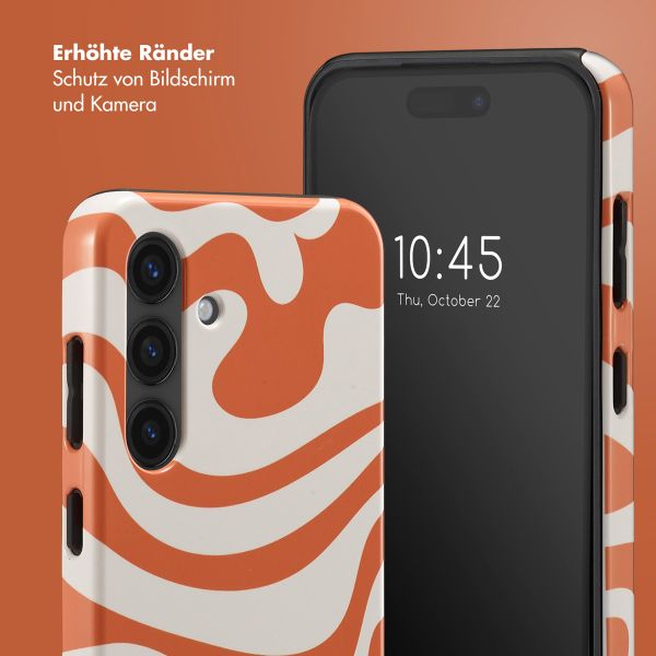 Selencia Vivid Tough Back Cover für das Samsung Galaxy S24 - Dream Swirl Orange