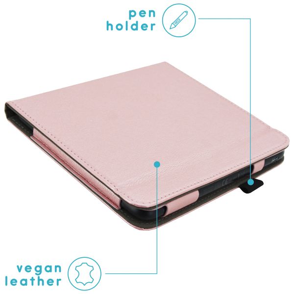 imoshion Vegan Leather Klapphülle Kobo Libra Colour - Rosé gold