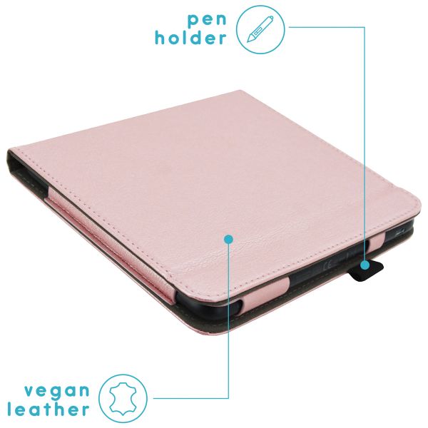 imoshion Vegan Leather Klapphülle für das Kobo Libra Colour - Rose Gold