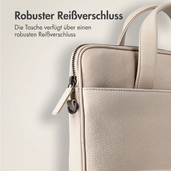 Accezz Leather Laptoptasche 16 Zoll - Beige