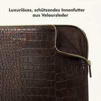Selencia Croco Laptop Hülle 11 Zoll - Tablet / Laptop Sleeve - Choco Brown