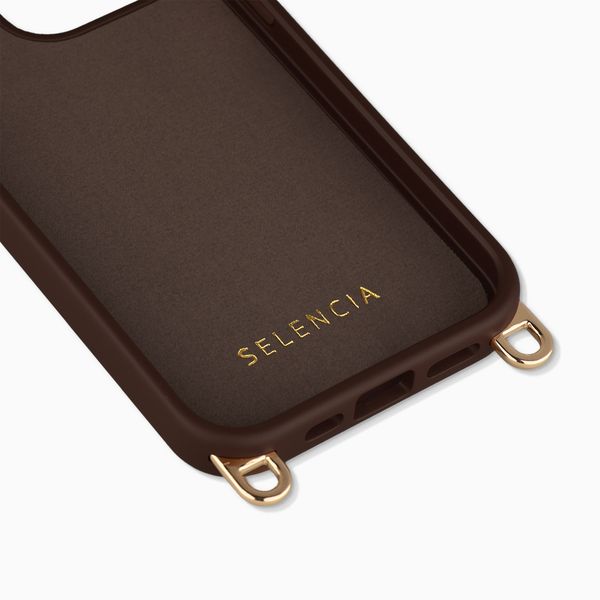 Selencia Rivièra Backcover mit MagSafe mit abnehmbaren Haken Apple iPhone 13 Pro - Choco Brown