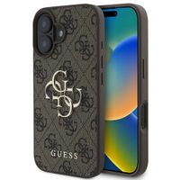 Guess 4G Metal Logo Back Cover für das Apple iPhone 16 - Braun