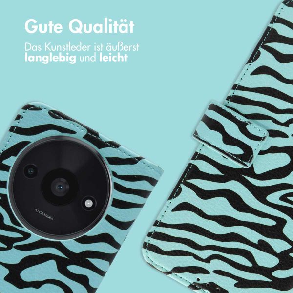 imoshion Design Klapphülle Xiaomi Redmi A3 - Black Blue Stripes