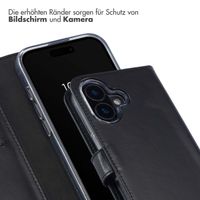 Selencia Echtleder Klapphülle für das iPhone 16 - Schwarz