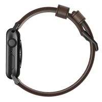 Nomad Modernes Lederarmband für die Apple Watch Series 1 bis 9 / SE (38/40/41 mm) | Series 10 (42 mm) - Braun/Schwarz