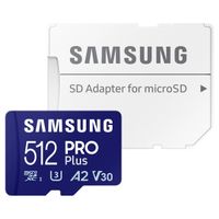 Samsung PRO Plus microSD 2023 - 512GB - Inklusive SD-Adapter - UHS-I/U3/Full HD/4K UHD