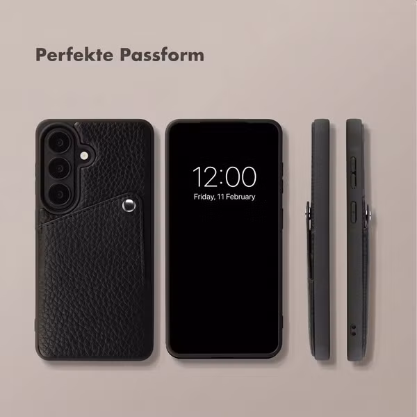 Selencia Riva Back Cover mit Kartenfach Samsung Galaxy S26 Plus - Schwarz