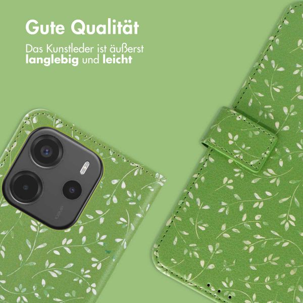 imoshion Design Klapphülle Xiaomi Redmi Note 14 (4G) - Green Flowers