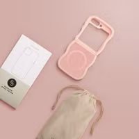 Selencia Wavy Backcover mit MagSafe Samsung Galaxy Z Flip 6 - Soft Pink