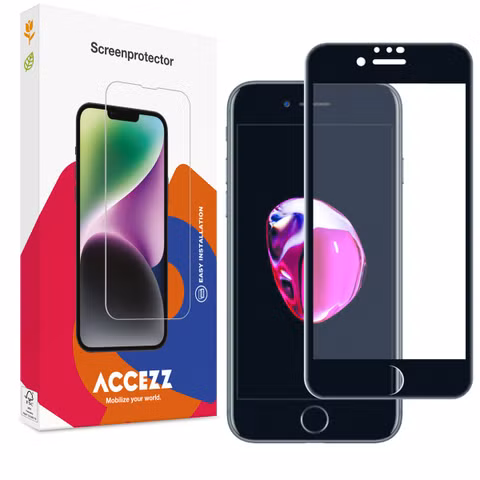 Accezz Full Cover Screen Protector aus gehärtetem Glas Apple iPhone SE (2022 / 2020) / 8 / 7 / 6(s)