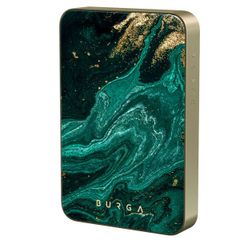 Burga Magnetische Powerbank 5.000 mAh - Geeignet für MagSafe | Emerald Pool - Gold