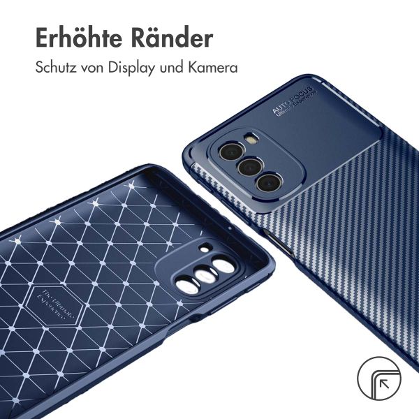 imoshion Carbon-Hülle für das Motorola Moto G51 - Blau