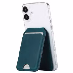 Accezz Vintage Leder MagSafe Kartenhalter mit Ständer - Smokey Green