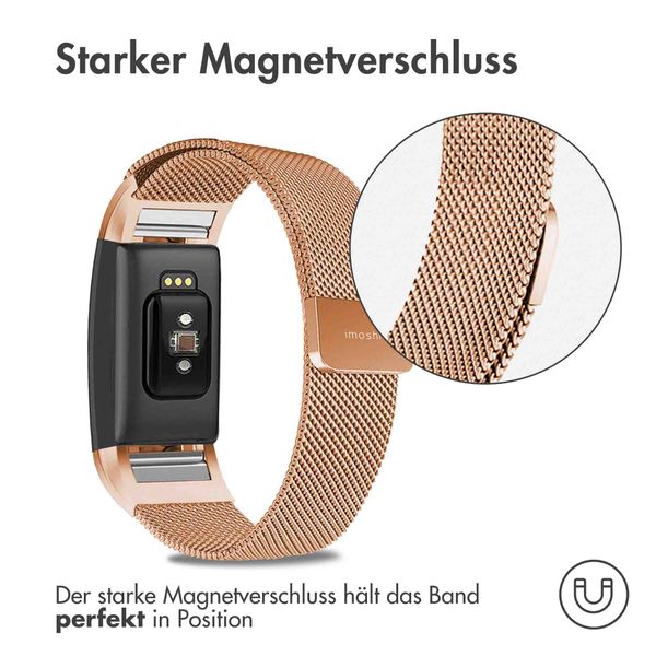 imoshion Mailändische Magnetarmband für das Fitbit Charge 2 - Größe S - Rose Gold