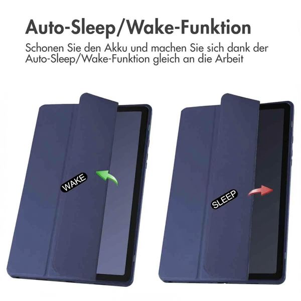 imoshion Trifold Hardcase Klapphülle Samsung Galaxy Tab A9 Plus - Dunkelblau
