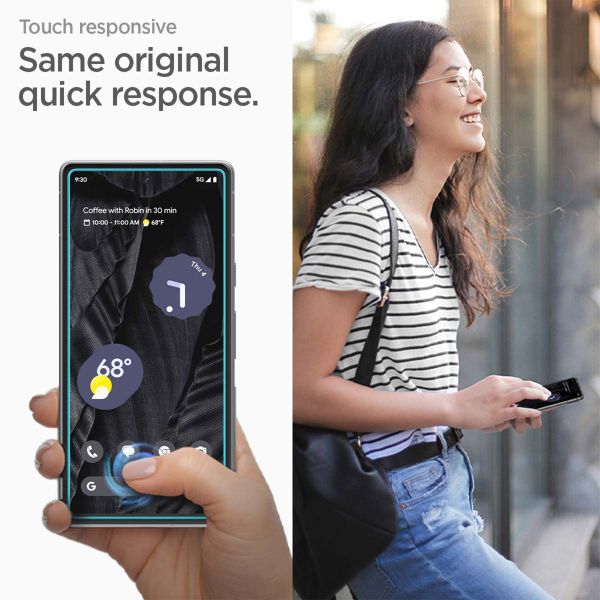 Spigen GLAStR Fit Displayschutzfolie  + Applicator 2-pack für das Google Pixel 7a