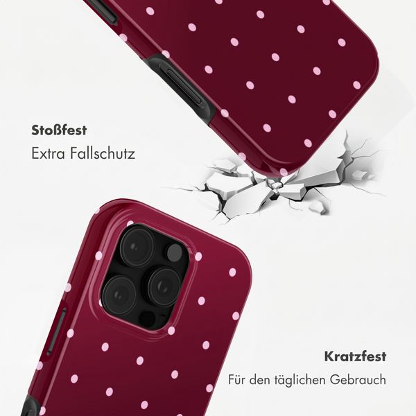 Selencia Vivid Back Cover Apple iPhone 16 Pro - Happy Dots Burgundy