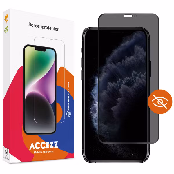 Accezz Privacy Displayschutz aus gehärtetem Glas Apple iPhone 11 Pro / Xs / X