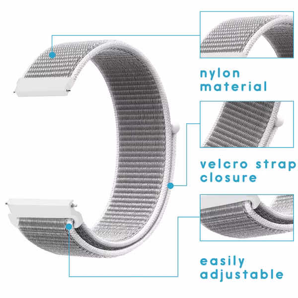imoshion Nylonarmband für das  Samsung Galaxy Watch 4 / 5 / 6 / 7 / FE (20 mm) - Weiß